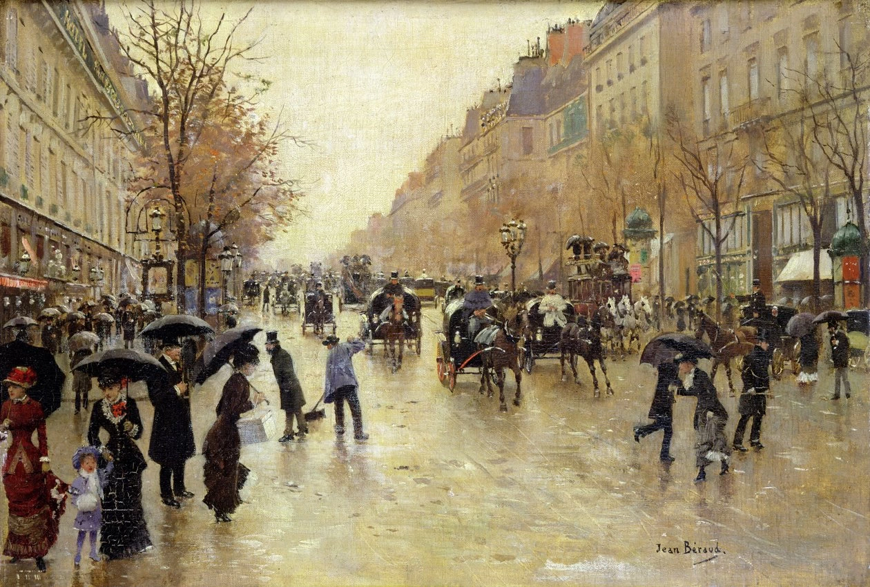 Boulevard Poissonière sotto la pioggia, ca. 1880 - Museo Carnavalet